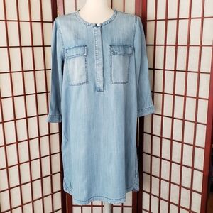 Light Blue Chambray Casual Dress